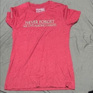 Never Forget We Live Among Giants Kids Red Graphic Tee
